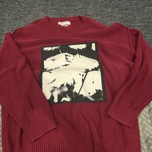 Urban Outfitters floral graphic patch sweater L